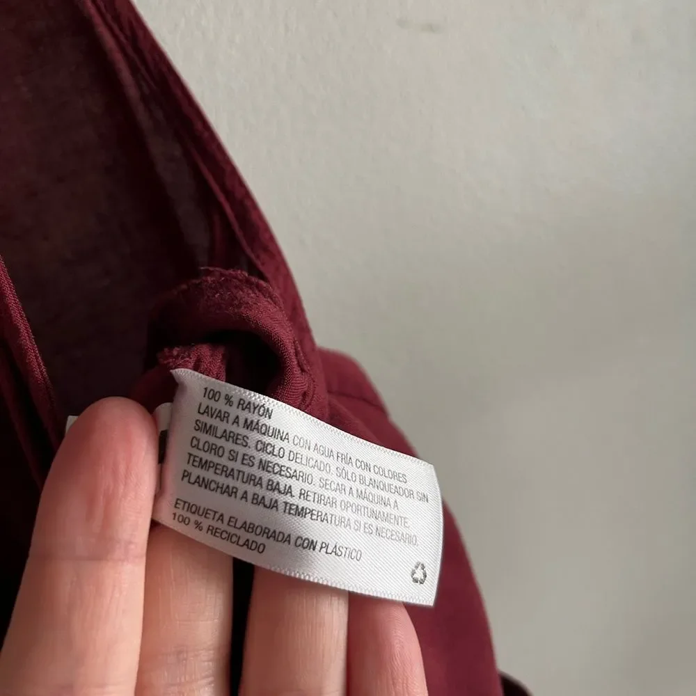 Universal Thread Burgundy Jumpsuit Wide Leg Sleeveless Button Front S